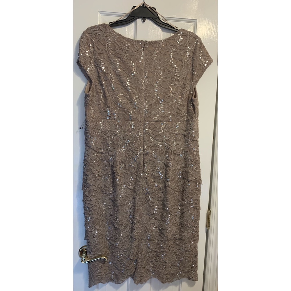 Alex Evenings Beige Lace Layered Dress - Picture 2 of 6